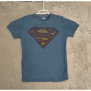 DC Comics Superman T-shirt, by Old Navy, Size Small, Blue, S/S Distressed Grapic